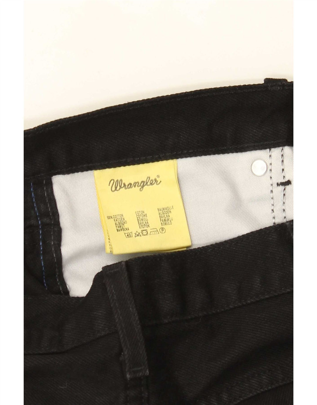 Wrangler Herre Regular Straight Jeans W38 L32 Sort Bomuld