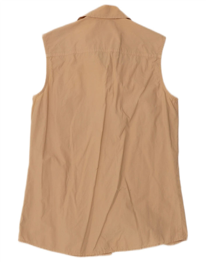 Max Mara Weekend ærmeløs skjorte til kvinder UK 10 Lille beige bomuld