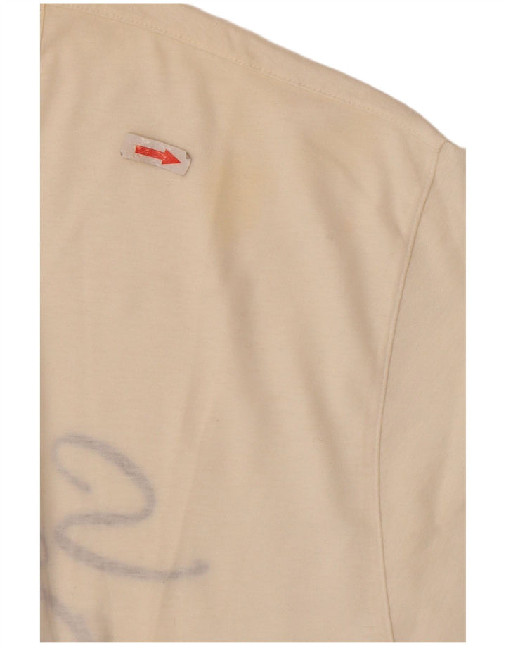 Cacharel Herre Grafisk T-Shirt Top Stor Hvid