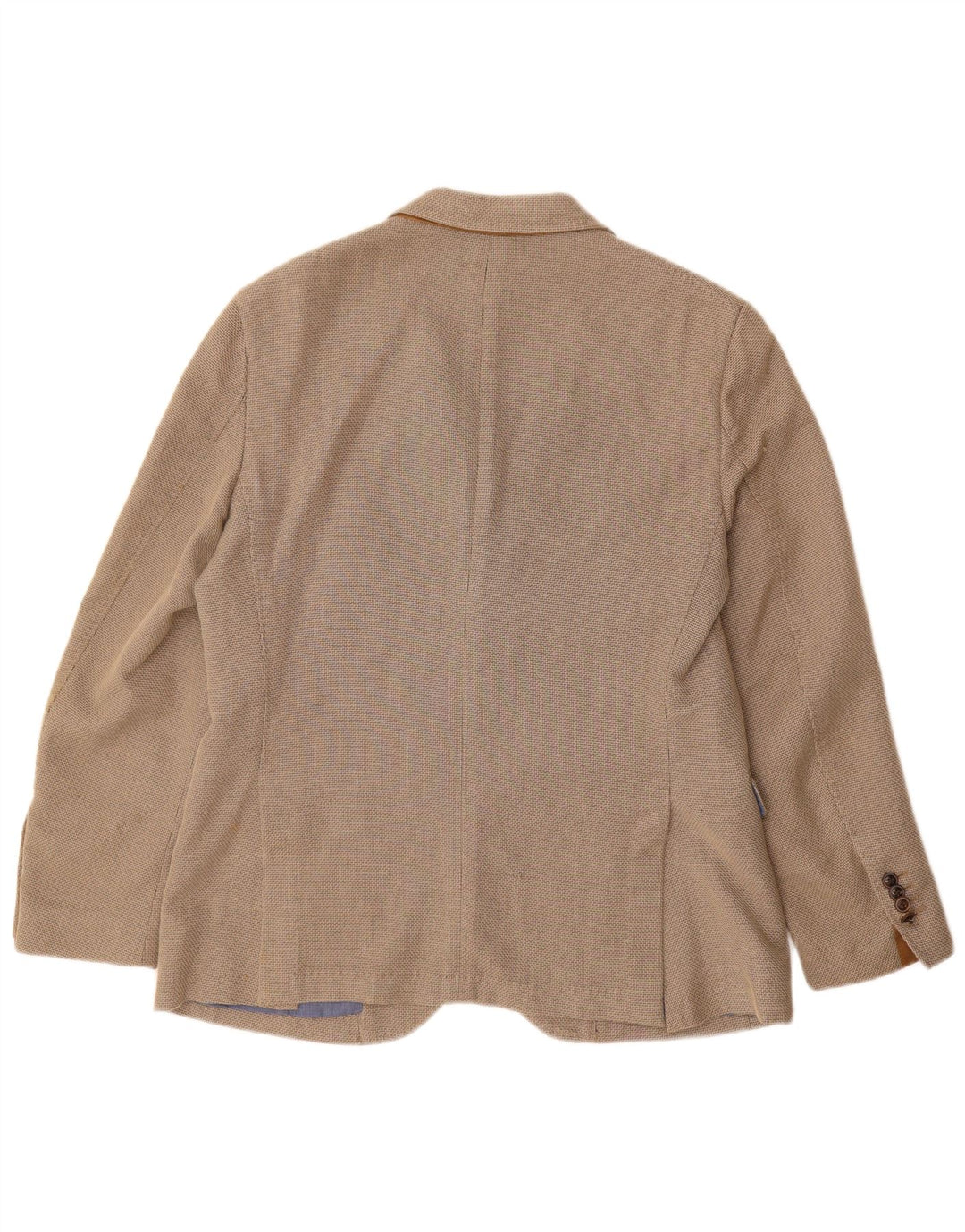 Massimo Dutti Herre Strik 2 Knaps Blazer Jakke EU 52 Stor Beige Bomuld