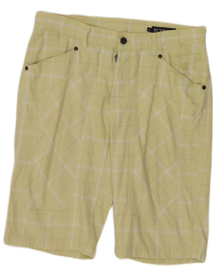 Jeckerson Herre Casual Shorts W32 Medium Green Check