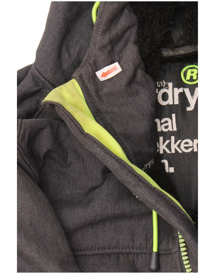 Superdry Womens Windtrekker Windbreaker Jacket UK 16 Large Grå Polyester