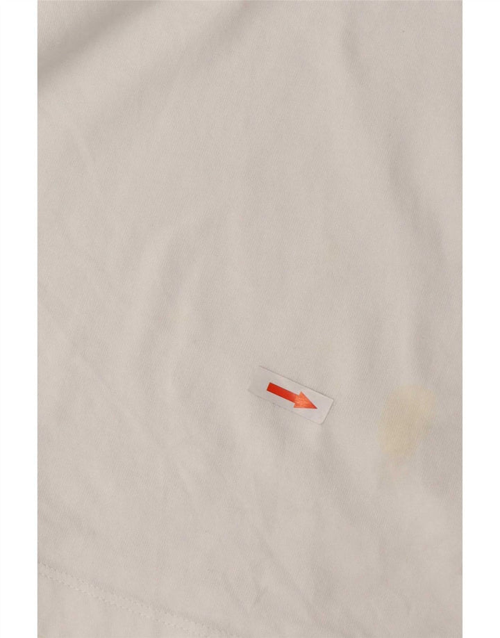 Benetton Dame T-Shirt Top UK 14 Medium Hvid Bomuld