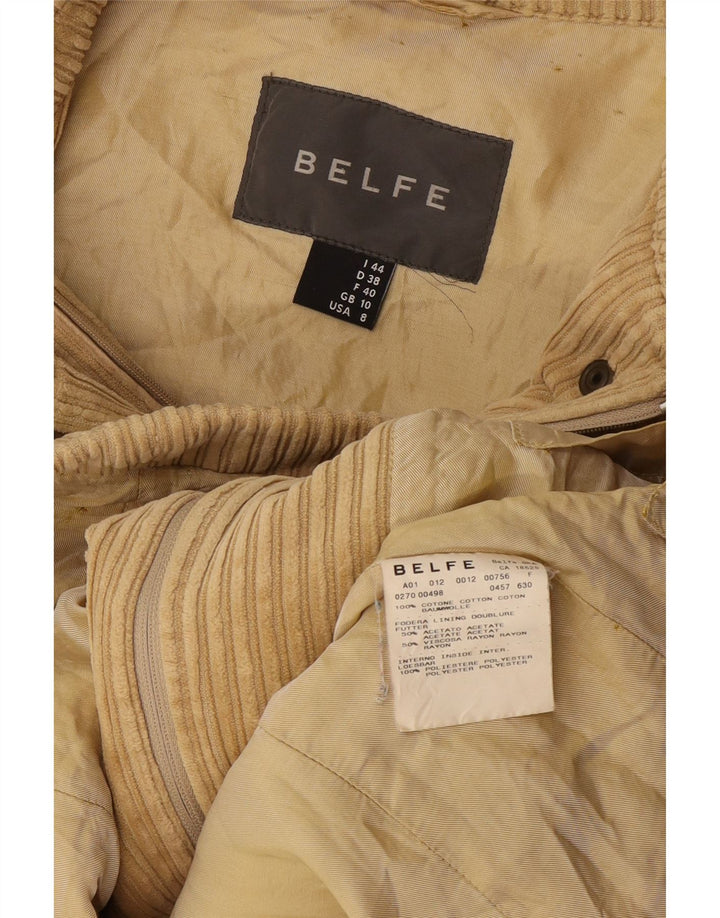 Belfe & Belfe Dame Oversized Corduroy Jacket UK 10 Small Beige Bomuld
