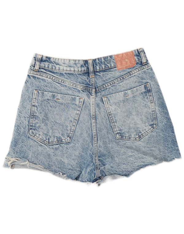 Zara Womens Distressed High Waist denimshorts EU 36 XS W26 Blue