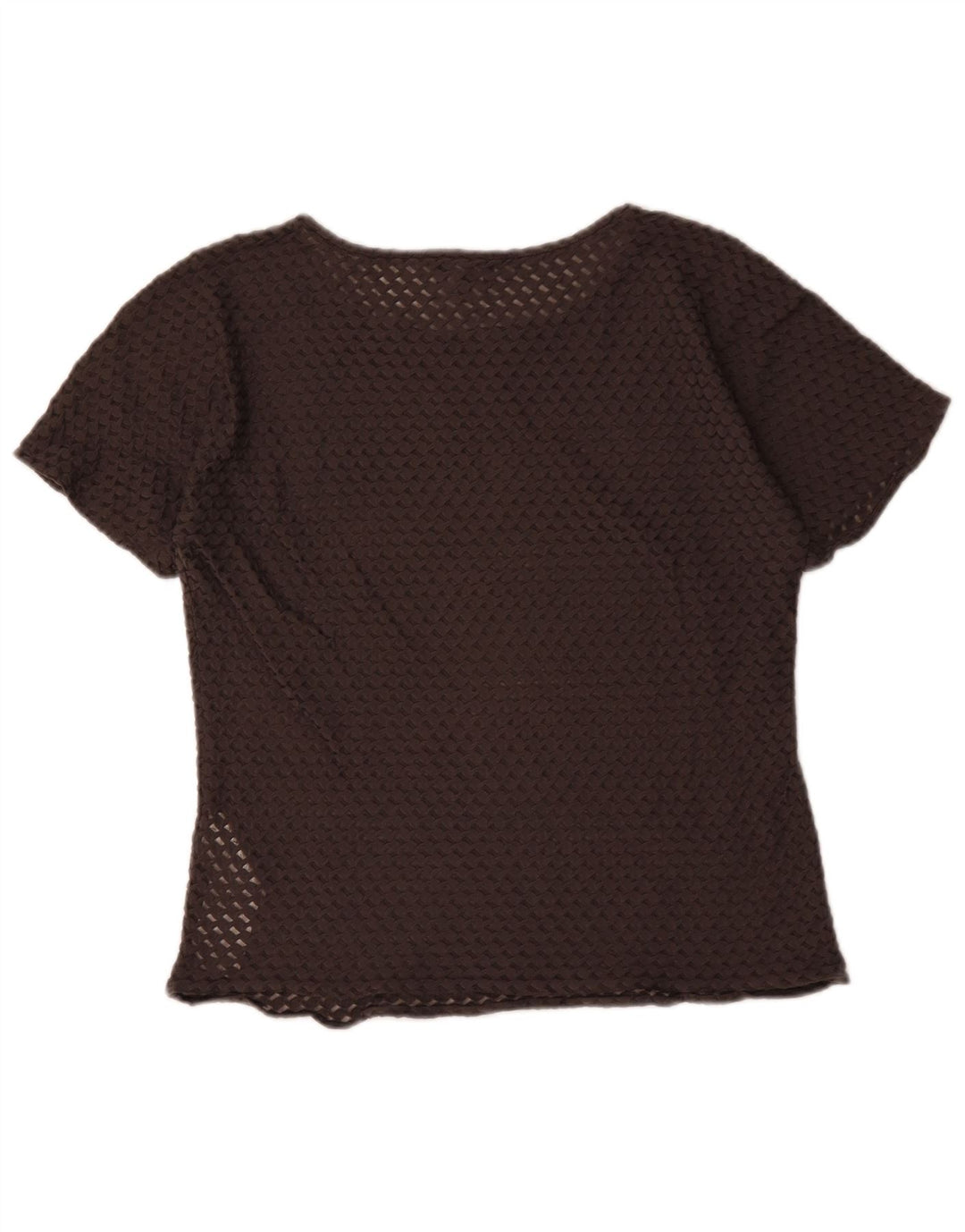 Giorgio Armani Dame Se Through Top IT 46 Stor Brun Bomuld