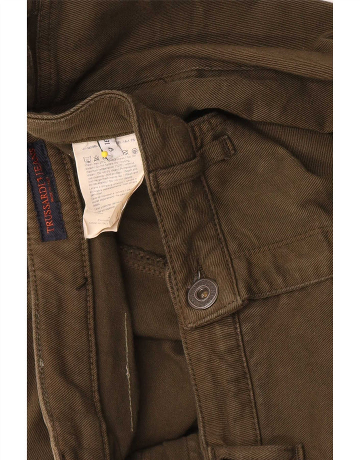 Trussardi Dame Bootcut Jeans W31 L31 Khaki Bomuld