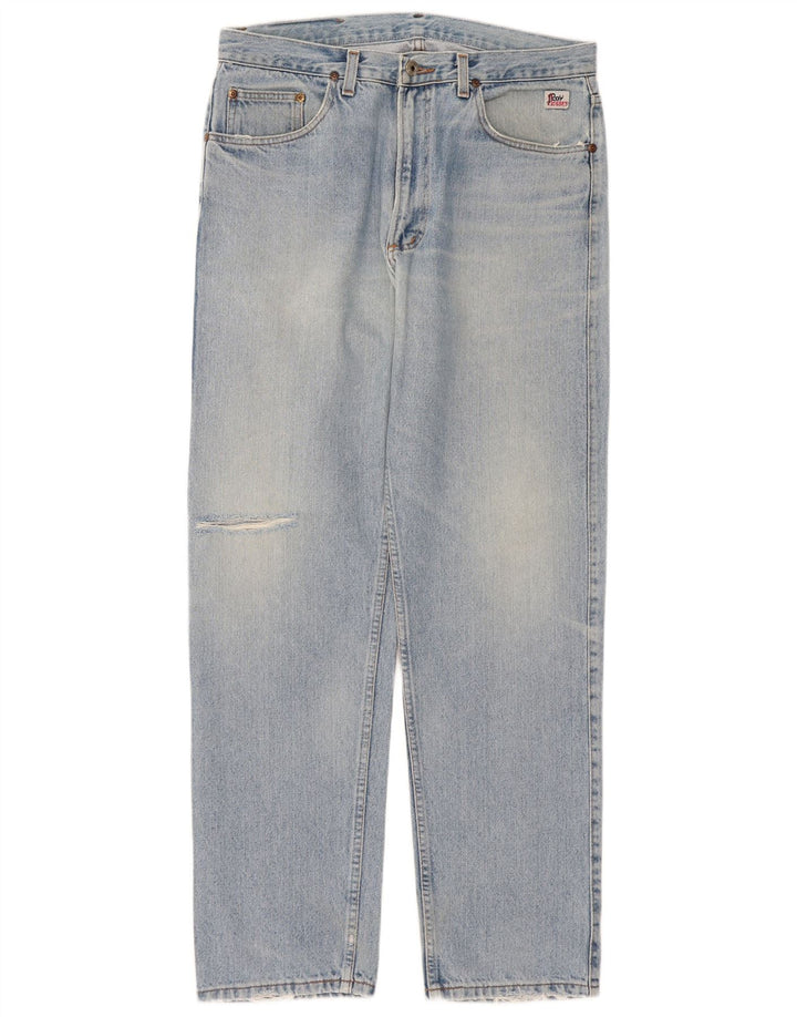 Roy Rogers Herre Distressed Straight Jeans W34 L33 Blå