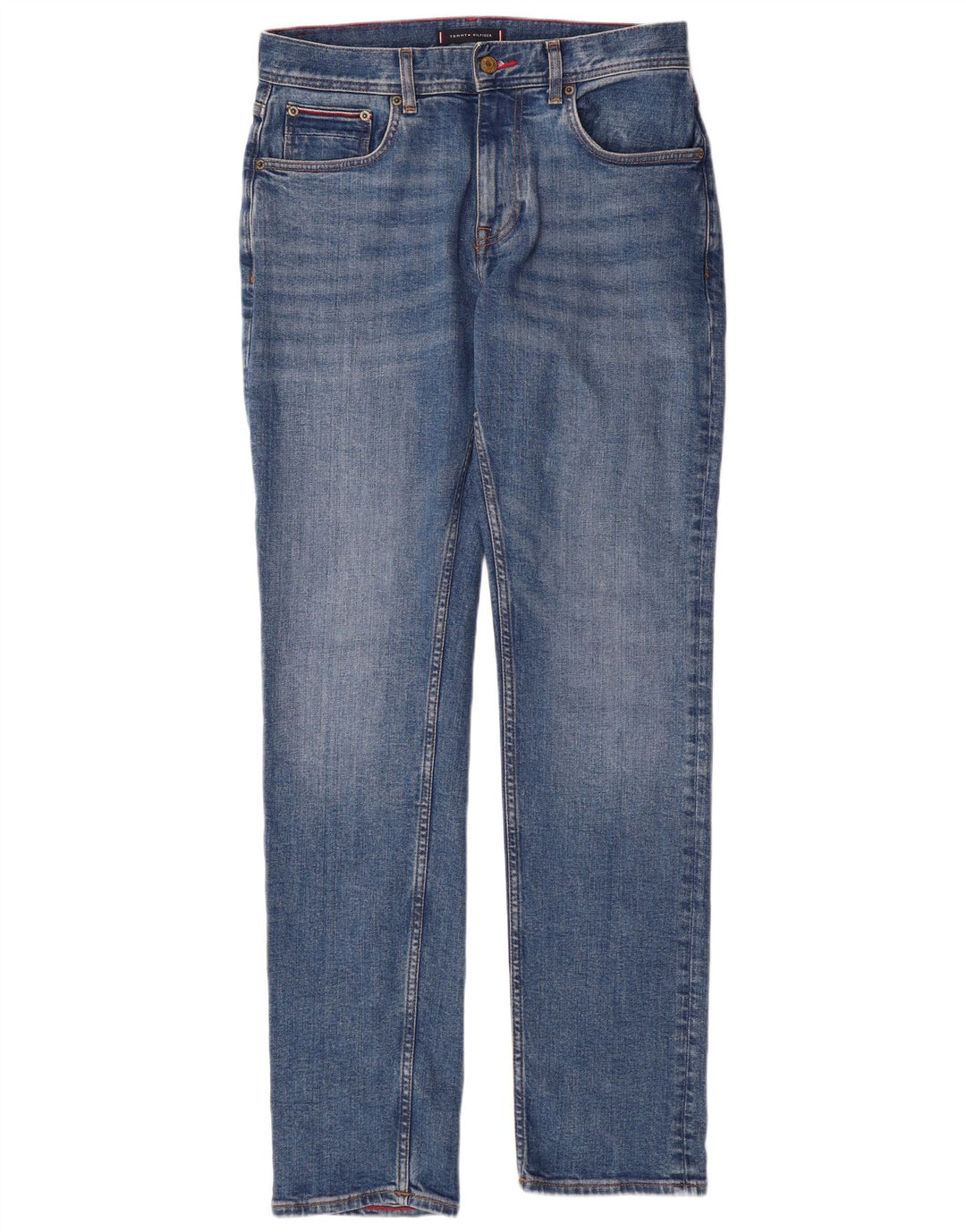 TOMMY HILFIGER Herre Denton Straight Jeans W30 L32 Blå Bomuld