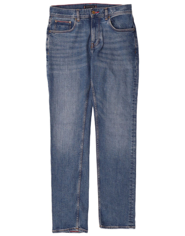 TOMMY HILFIGER Herre Denton Straight Jeans W30 L32 Blå Bomuld