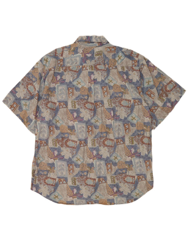 FILA kortærmet herreskjorte 2XL flerfarvet blomsterbomuld