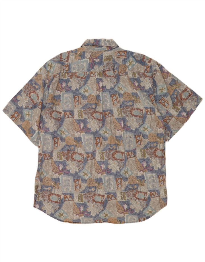 FILA kortærmet herreskjorte 2XL flerfarvet blomsterbomuld