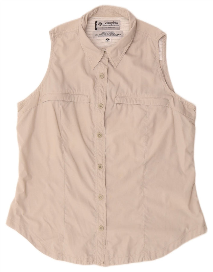 Columbia ærmeløs skjorte til kvinder UK 16 Large Beige