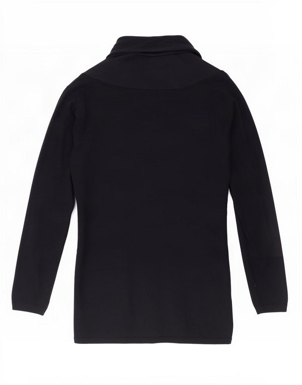 Zara Womens Longline Open Cardigan Sweater UK 18 XL Navy Blue Viscose