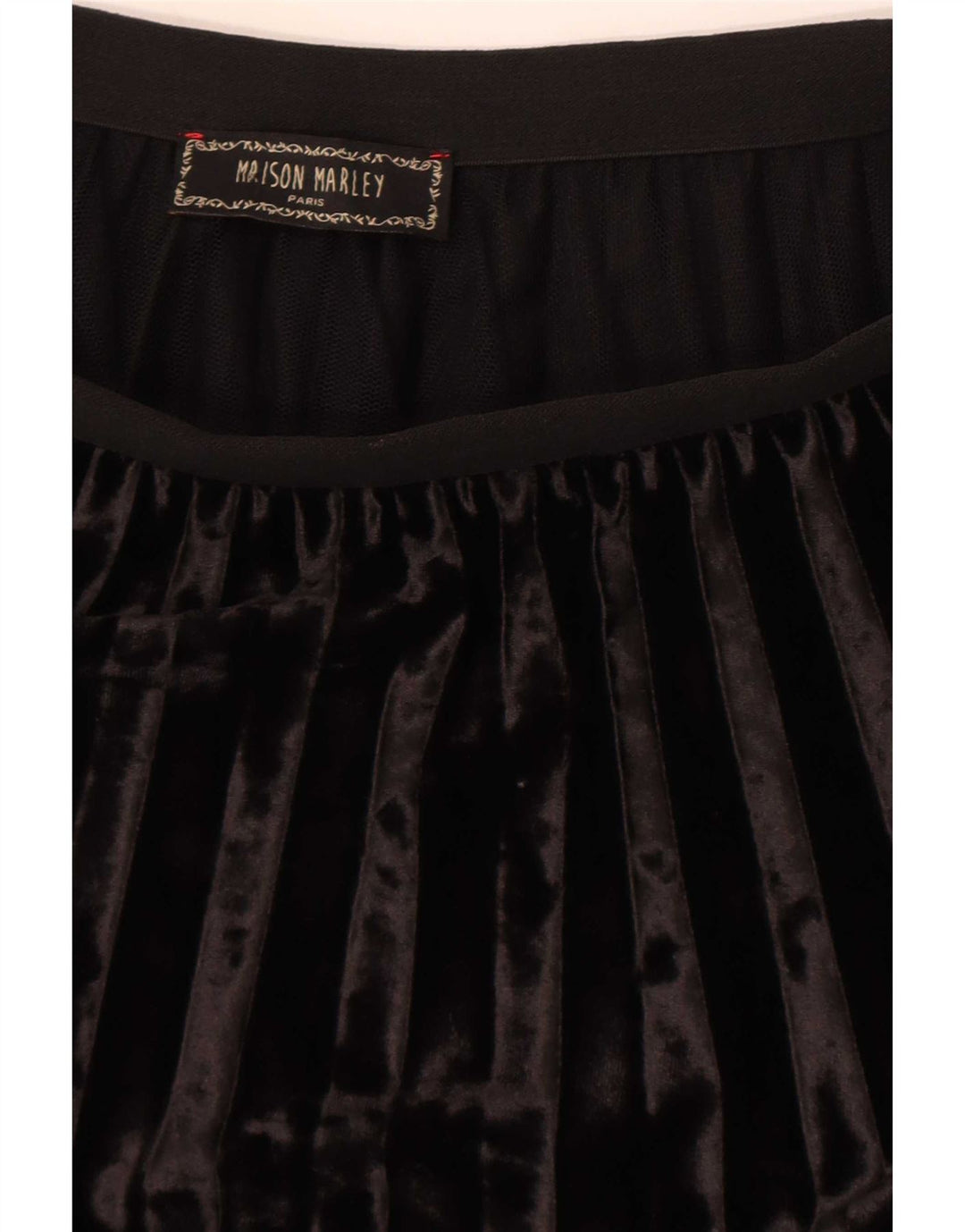Vintage Kvinders Velvet Plisseret Nederdel W28 Medium Sort