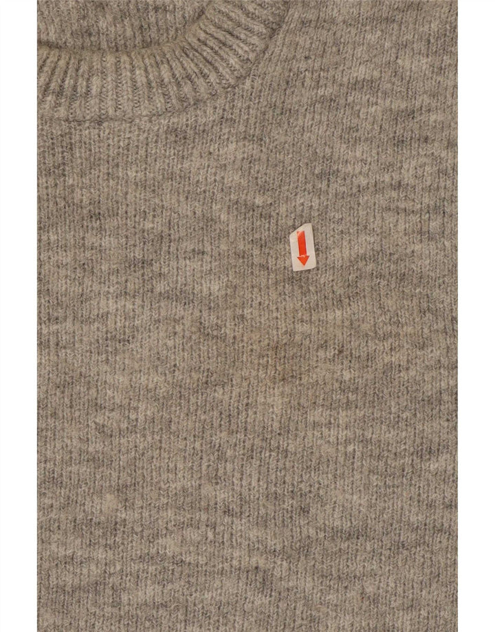 Zara Herre Crew Neck Jumper Sweater Medium Grey Flecked Acryl