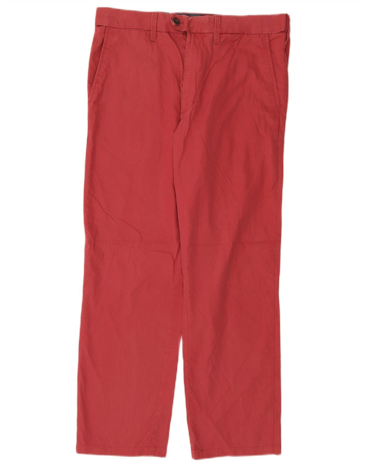 Marks & Spencer Herre Straight Regular Suit Bukser W32 L28 Pink Bomuld