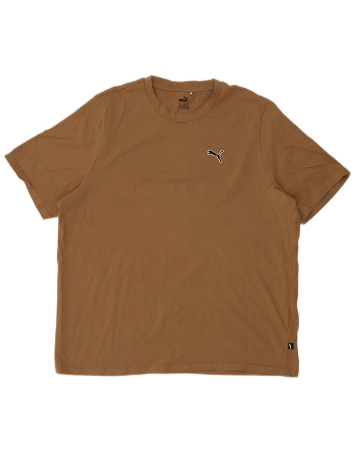 Puma Herre T-Shirt Top 2XL Beige Bomuld