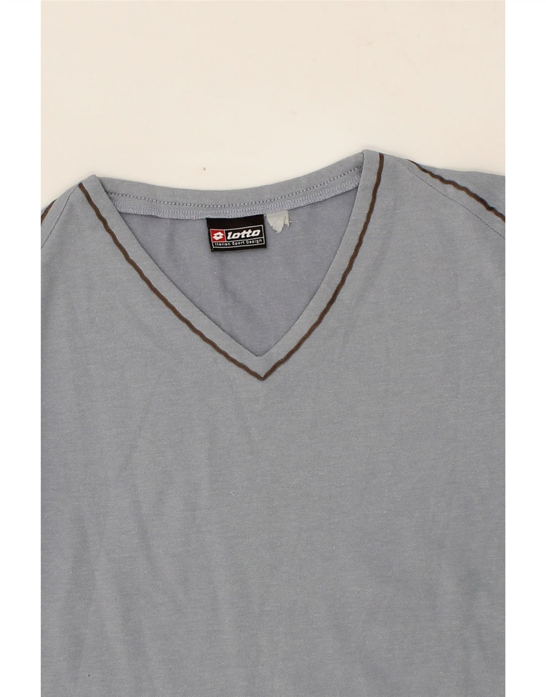 LOTTO Womens T-Shirt Top UK 16 Large Grey Cotton Vintage Lotto and Second-Hand Lotto from Messina Hembry 