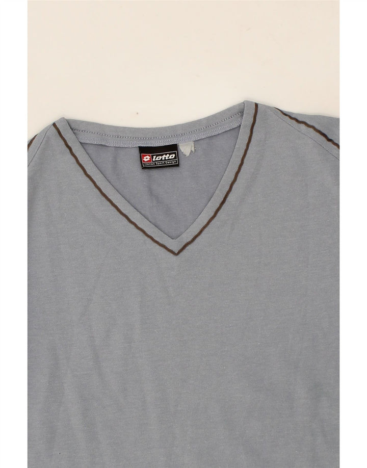 LOTTO Womens T-Shirt Top UK 16 Large Grey Cotton Vintage Lotto and Second-Hand Lotto from Messina Hembry 