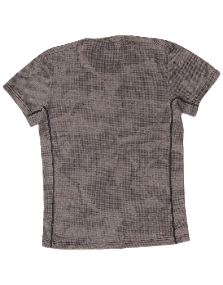 Adidas Herre Climalite T-Shirt Top Lille Grå Camouflage Polyester