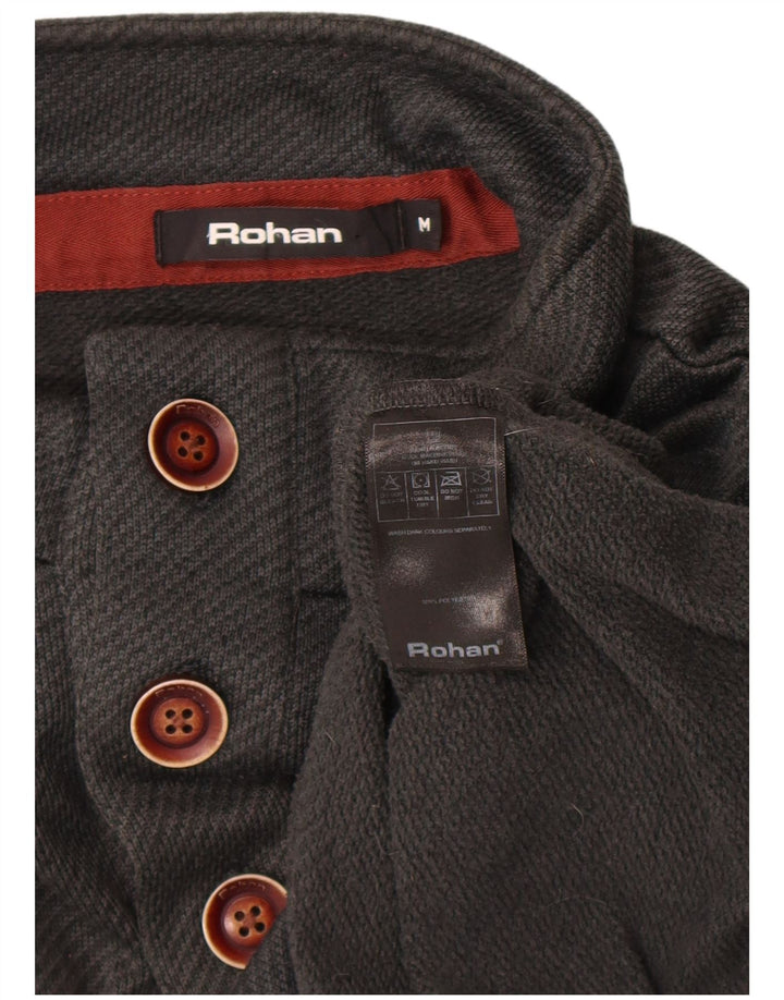 Rohan Herre Button Neck Sweatshirt Jumper Medium Grå Polyester