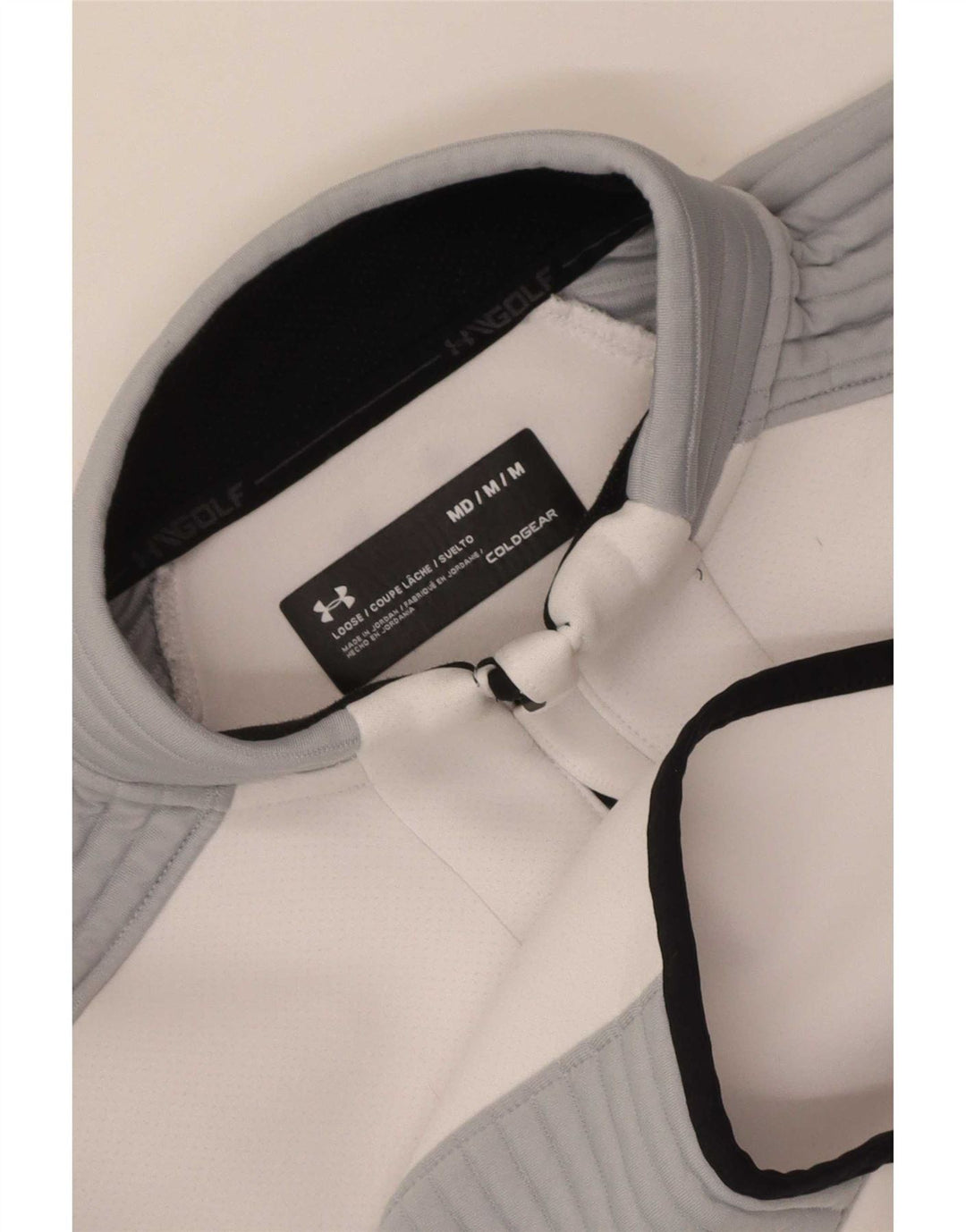 Under Armour Herre Cold Gear Pullover Træningsdragt Top Medium White Colourblock
