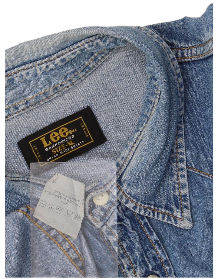 Lee Herre Denim Shirt XL Blå Bomuld