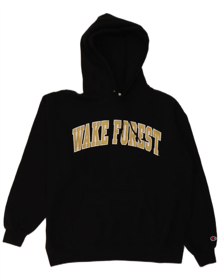 CHAMPION Mens Wake Forest Graphic Hoodie Jumper XL Black