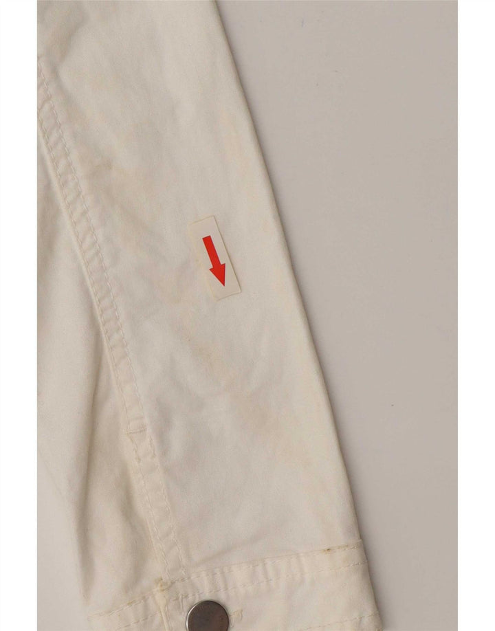 Pierre Cardin Dame Crop Denimjakke IT 44 Medium Hvid Bomuld