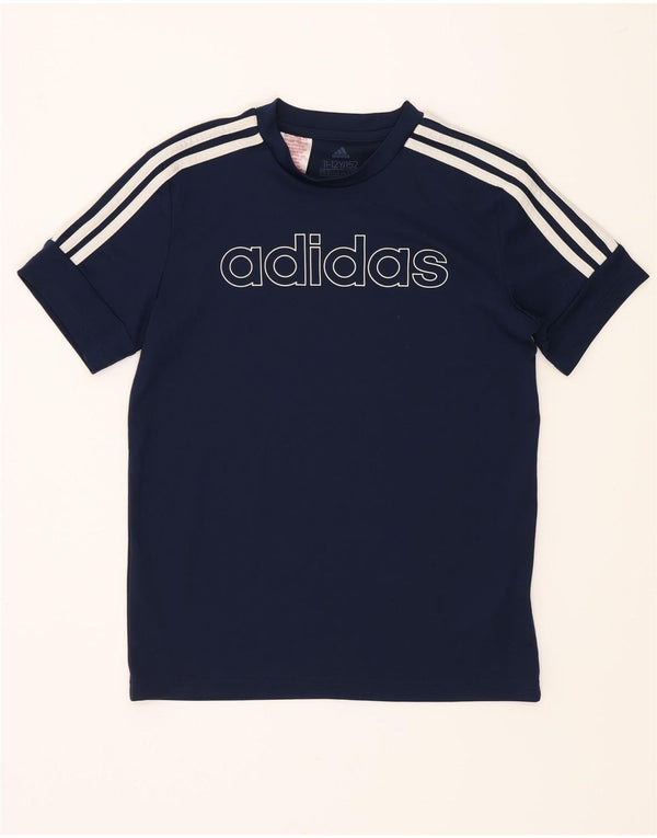 Adidas drenge Aeroready grafisk T-shirt top 11-12 år marineblå polyester