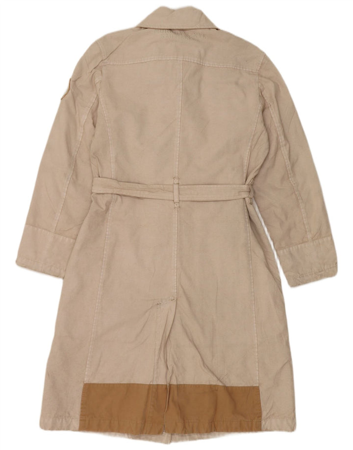 MURPHY & NYE Dobbeltradet frakke til kvinder UK 14 Medium Beige Bomuld