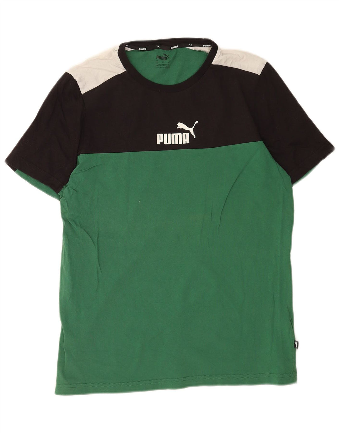Puma Herre grafisk T-shirt Top Medium Grøn Colourblock Bomuld