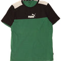 Puma Herre grafisk T-shirt Top Medium Grøn Colourblock Bomuld