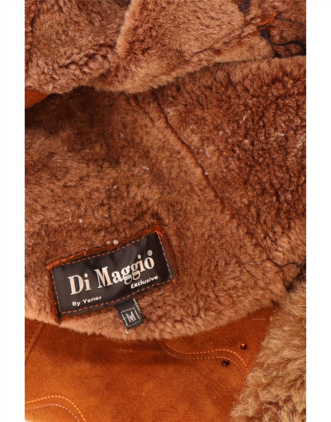 Vintage dame shearling jakke UK 12 medium brunt læder