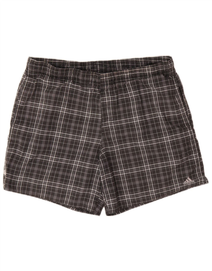 Adidas Badeshorts til mænd mellemgrå ternet polyester