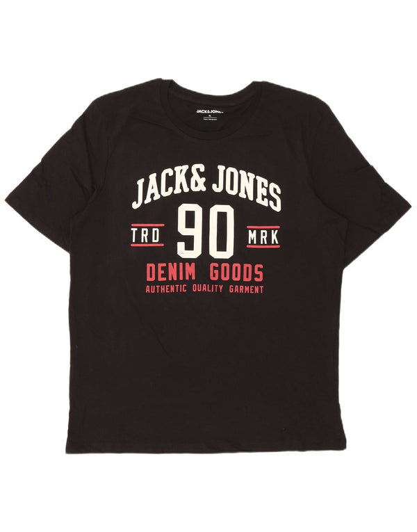 Jack & Jones Herre grafisk T-shirt top XL sort bomuld