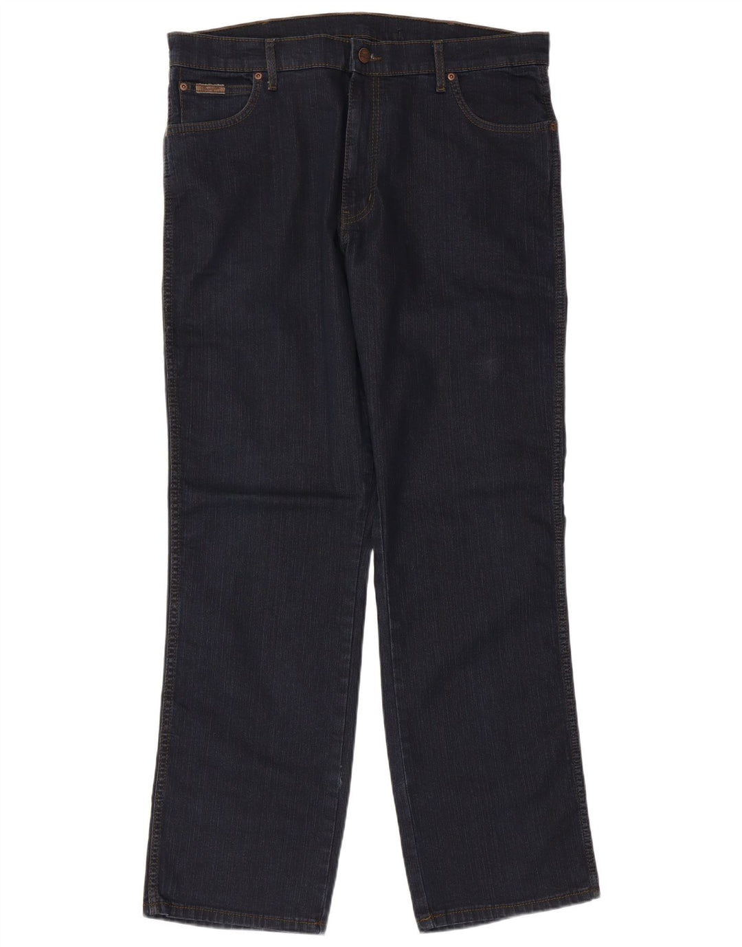 WRANGLER Straight jeans til mænd W38 L32 Marineblå bomuld