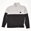 JACK & JONES Mens Core Zip Neck Sweatshirt Jumper Medium Grey Colourblock | Vintage Jack & Jones | Thrift | Second-Hand Jack & Jones | Used Clothing | Messina Hembry 