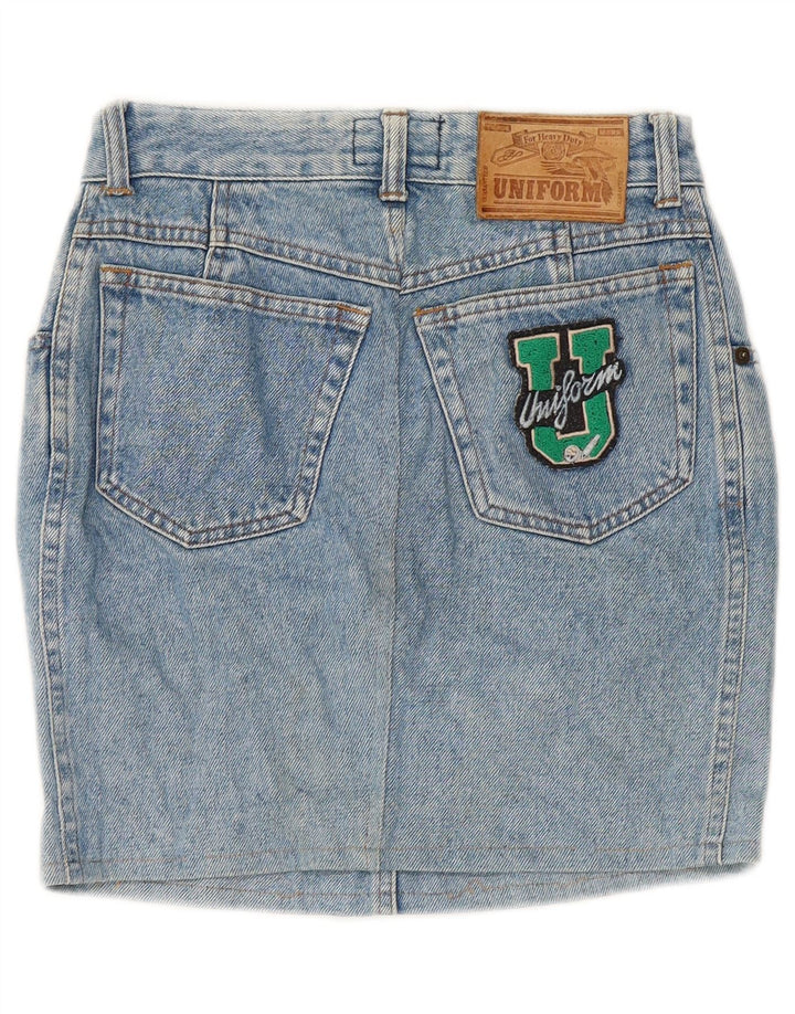 UNIFORM Womens Denim Skirt IT 44 Medium W25 Blue Cotton