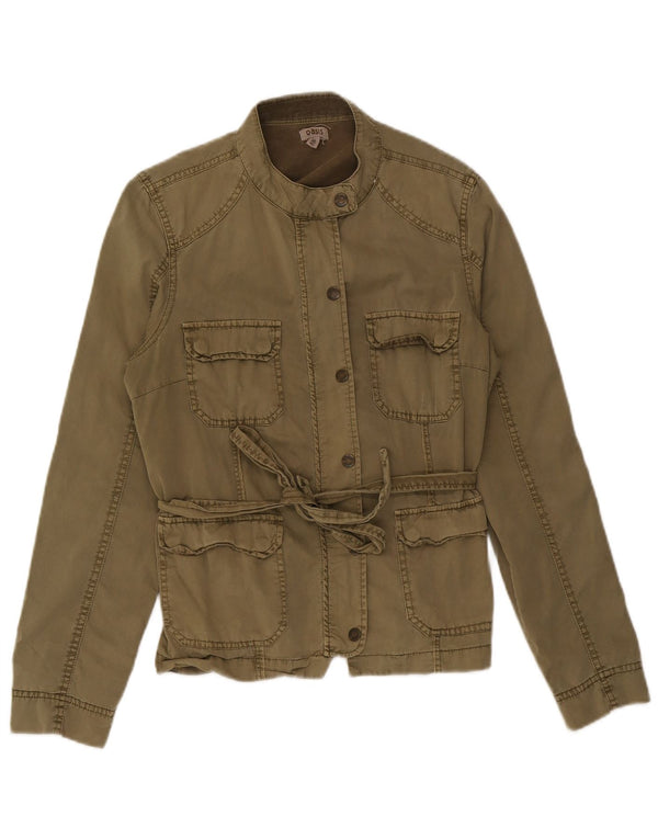 Oasis Womens Utility Jacket UK 14 Medium Khaki Cotton