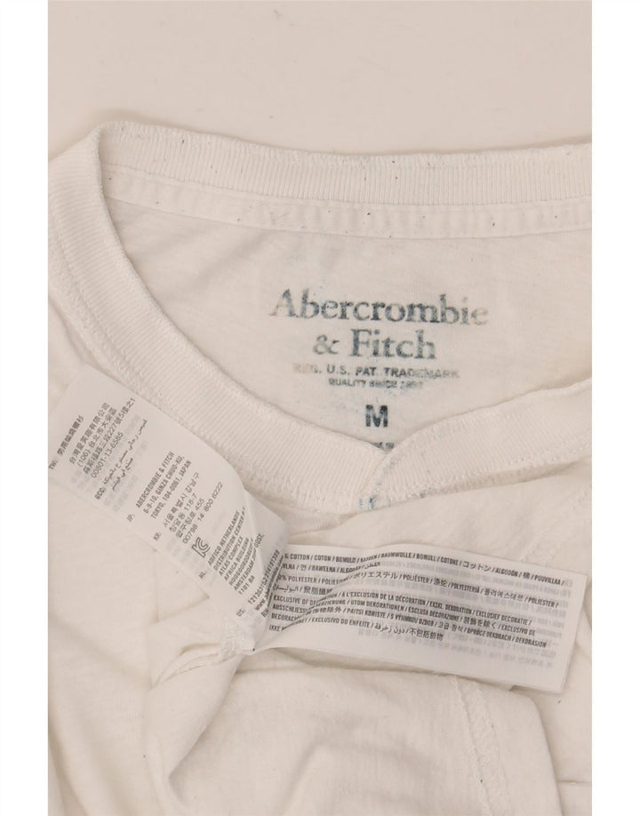 ABERCROMBIE & FITCH Herre T-shirt Top Medium Hvid Bomuld