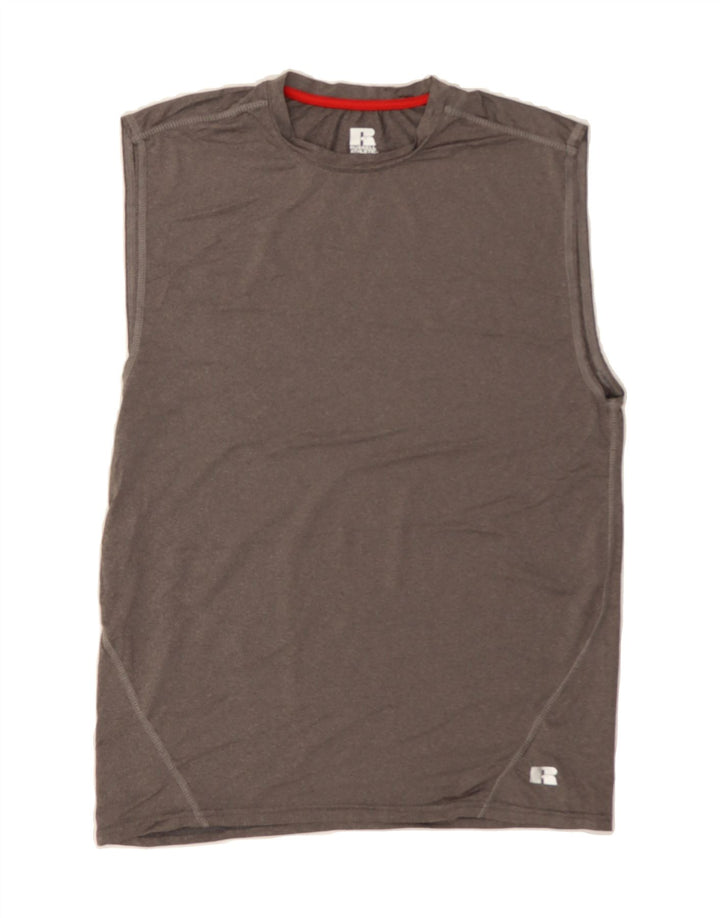 RUSSELL ATHLETIC Mens Dri-Power Vest Top Large Grey Polyester Vintage Russell Athletic and Second-Hand Russell Athletic from Messina Hembry 