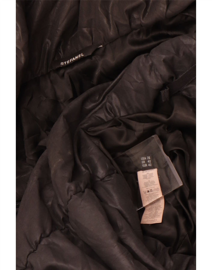 Stefanel Dame Polstret Frakke IT 42 Medium Sort Polyester
