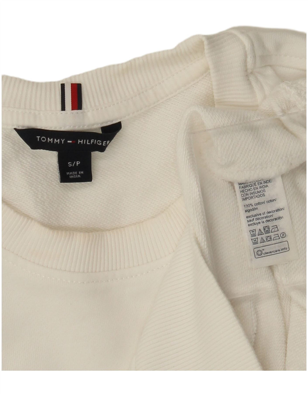 Tommy Hilfiger Herre Grafisk Sweatshirt Jumper Lille Hvid Bomuld