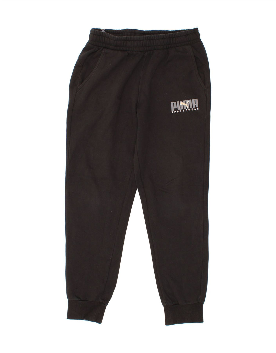 PUMA Mens Graphic Tracksuit Trousers Joggers Medium Black Cotton Vintage Puma and Second-Hand Puma from Messina Hembry 