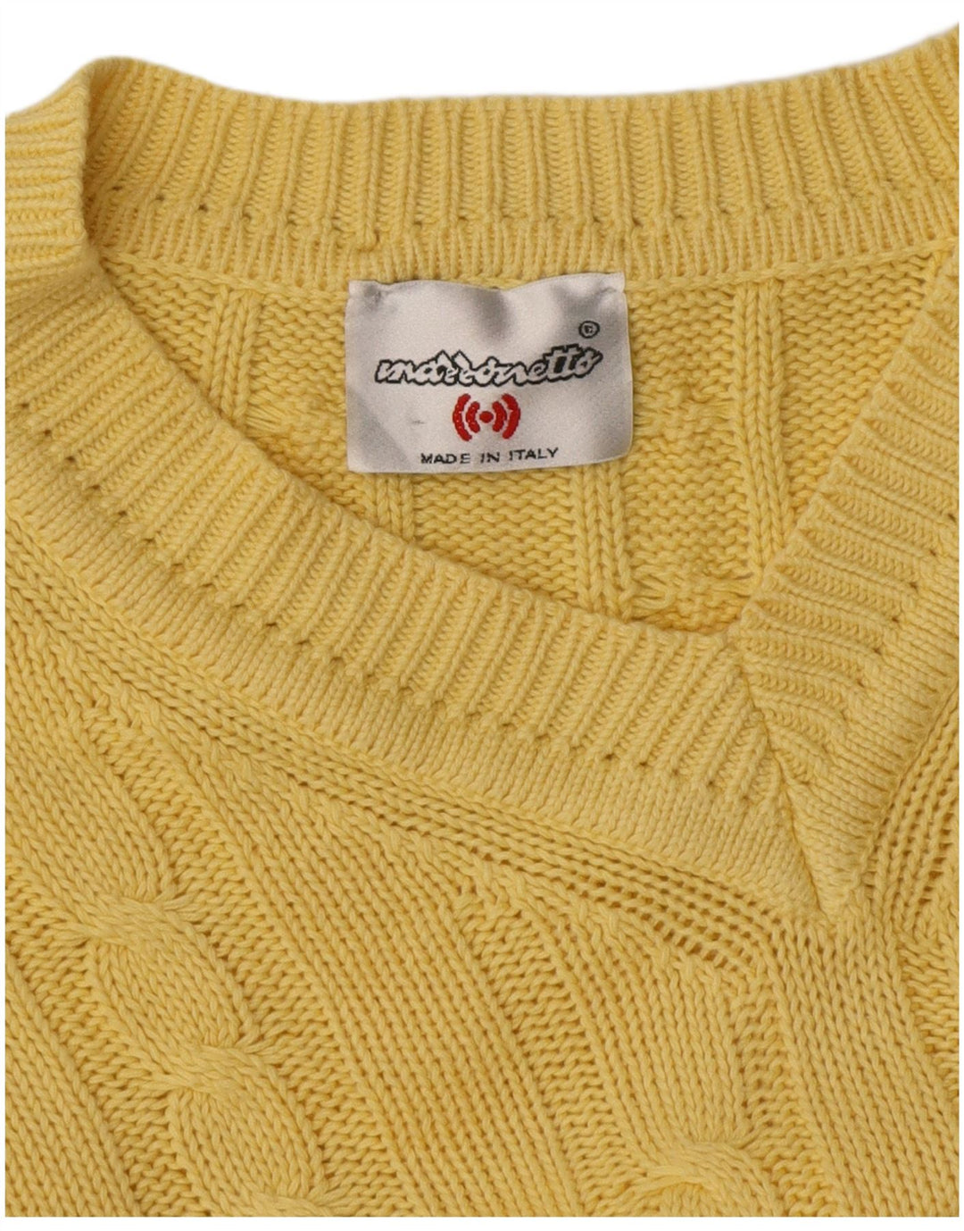 Mazzonetto Herre V-hals sweater Medium Gul Bomuld