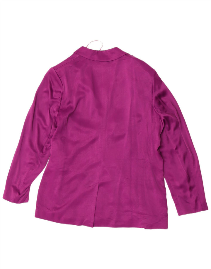 Marks & Spencer Dame 1-knaps blazerjakke UK 16 Stor lilla viskose
