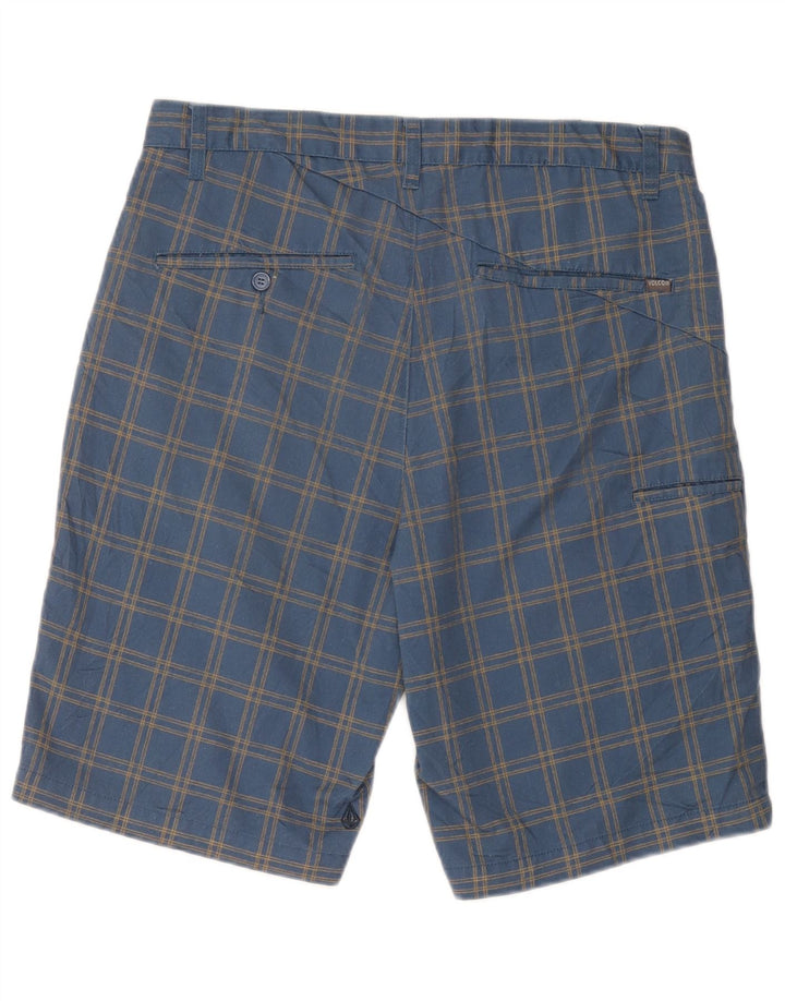 Volcom Herre Chino Shorts W34 Large Blue Check Polyester