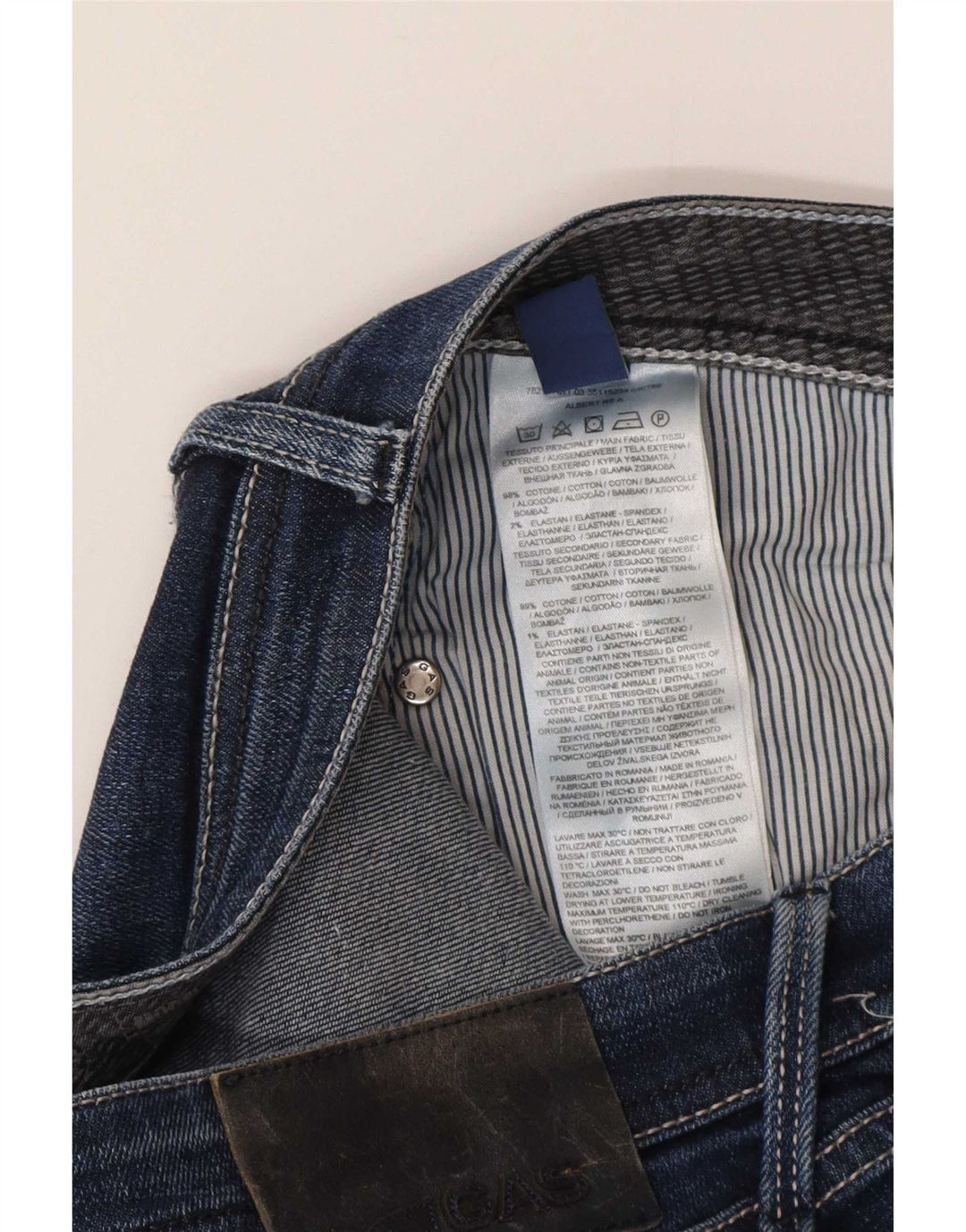Gas Herre Albert Slim Jeans W32 L34 Blå Bomuld